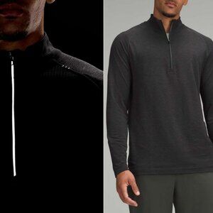 lululemon athletica Charcoal Long Sleeve Half-Zip Shirt